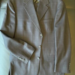 Tommy Hilfiger 3-piece, triple button blue windowpane suit.43L